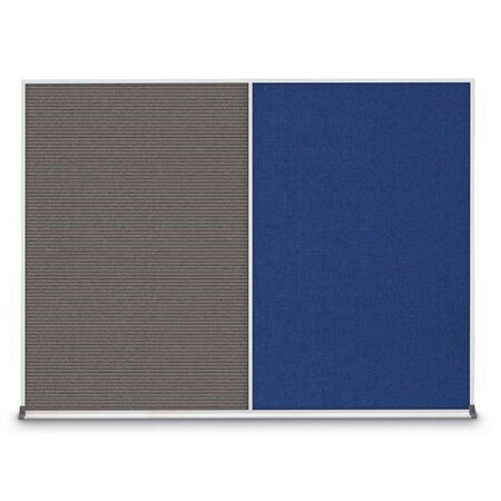 United Visual Products Triple Door Radius Corkboard, 96"X48", B UV8006-BLACK-MEDGRY